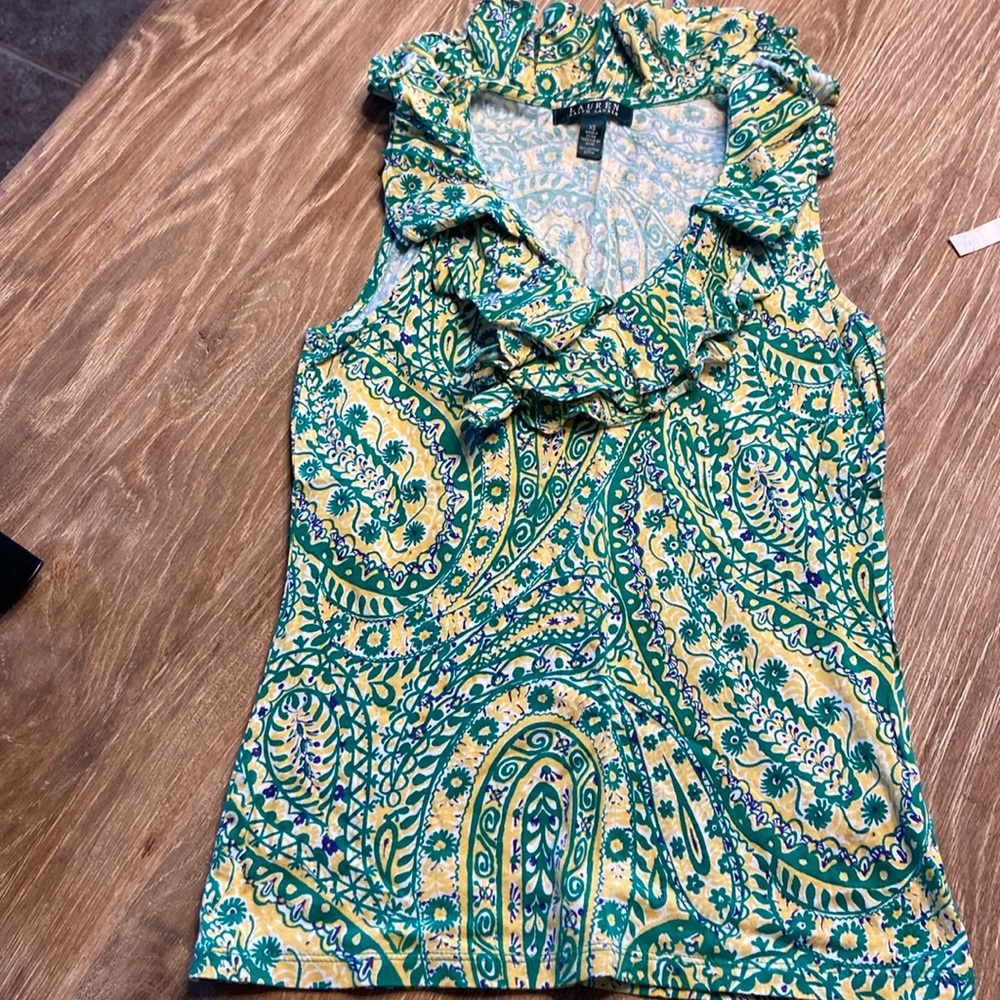 Ralph Lauren Lauren women ruffle top size XS